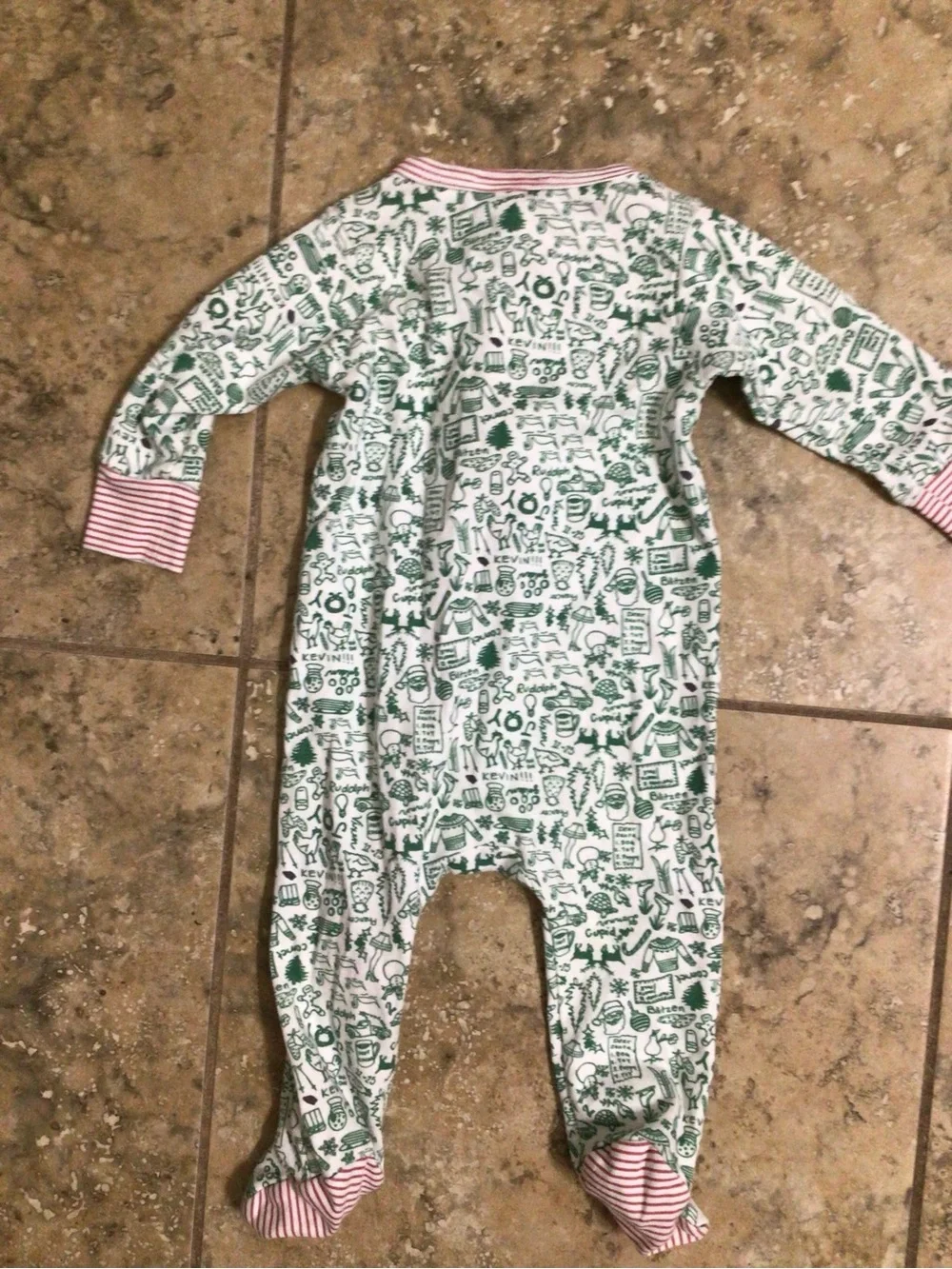 Joy Street Pima Cotton North Pole Christmas Green Baby Zip Footed Sleeper 0-3 Mo